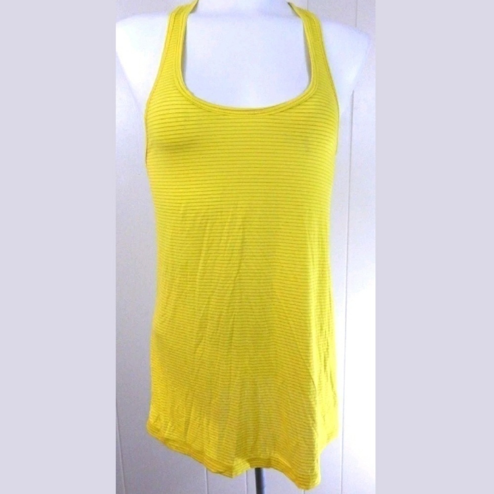Beyond Yoga Yellow Striped Twist Back Tank